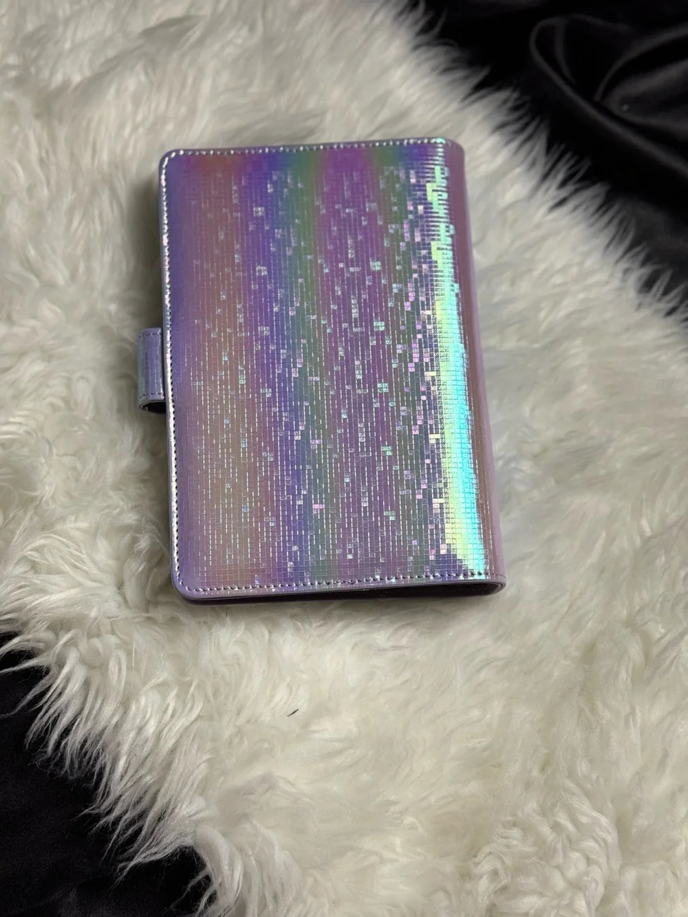 Iridescent Lavender faux leather binder/ budget binder A6 size